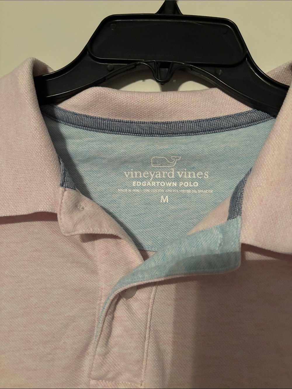 Vineyard Vines Light Pink Men's Polo with Whale Logo men’s medium